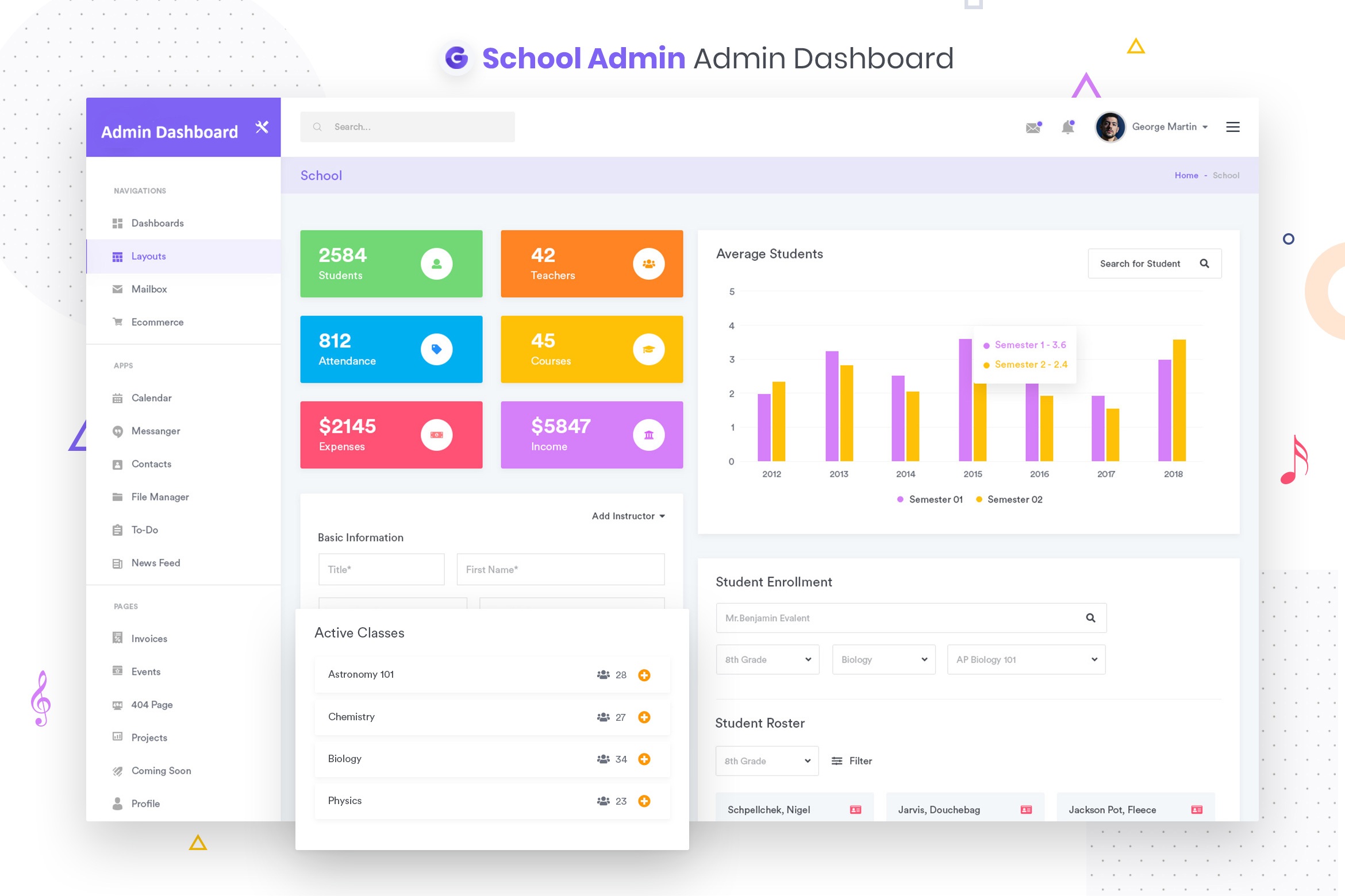 School Management System Dashboard